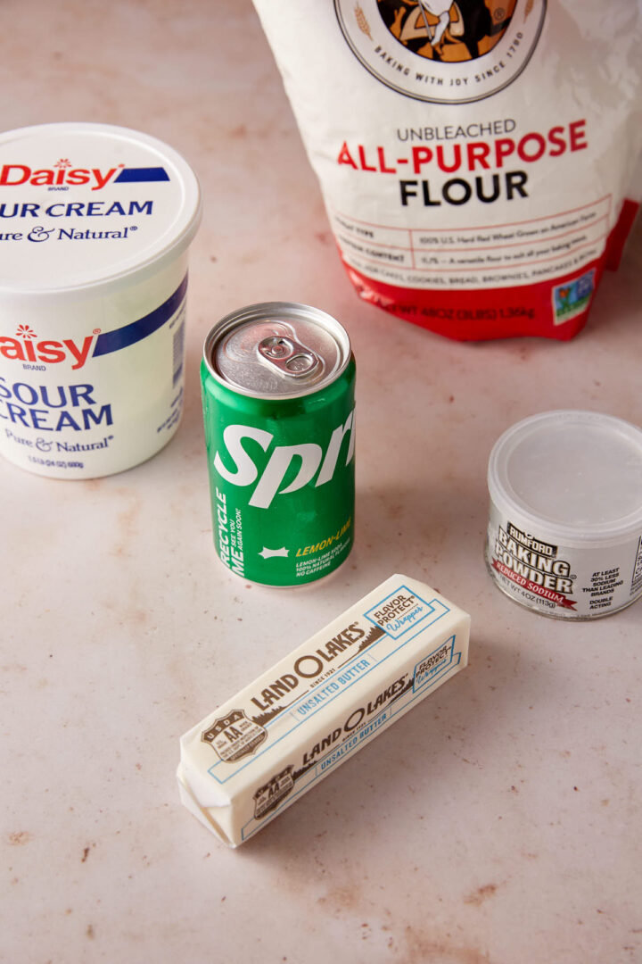 Tender and Flaky 7Up Biscuits with Sour Cream Butter & Baggage