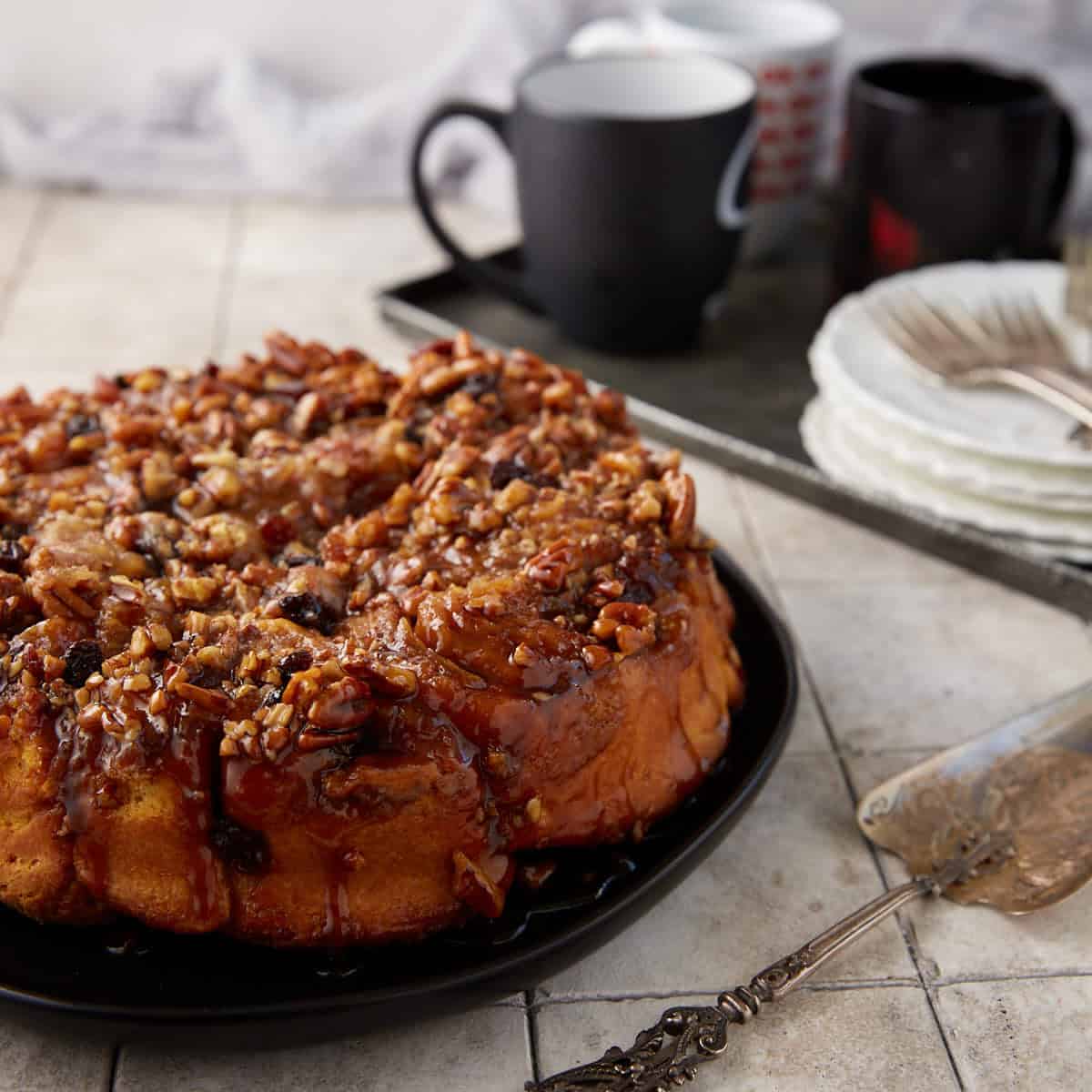 A platter of sweet potato sticky buns.