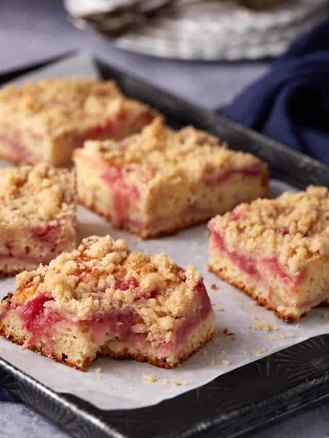 Coffee Cake with Rhubarb Butter & Baggage