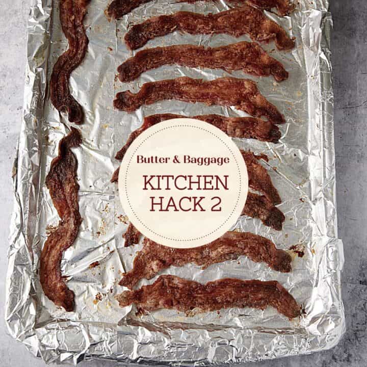 A baking sheet of crispy bacon.