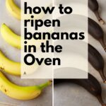 A comparison for how to ripen bananas in the oven.