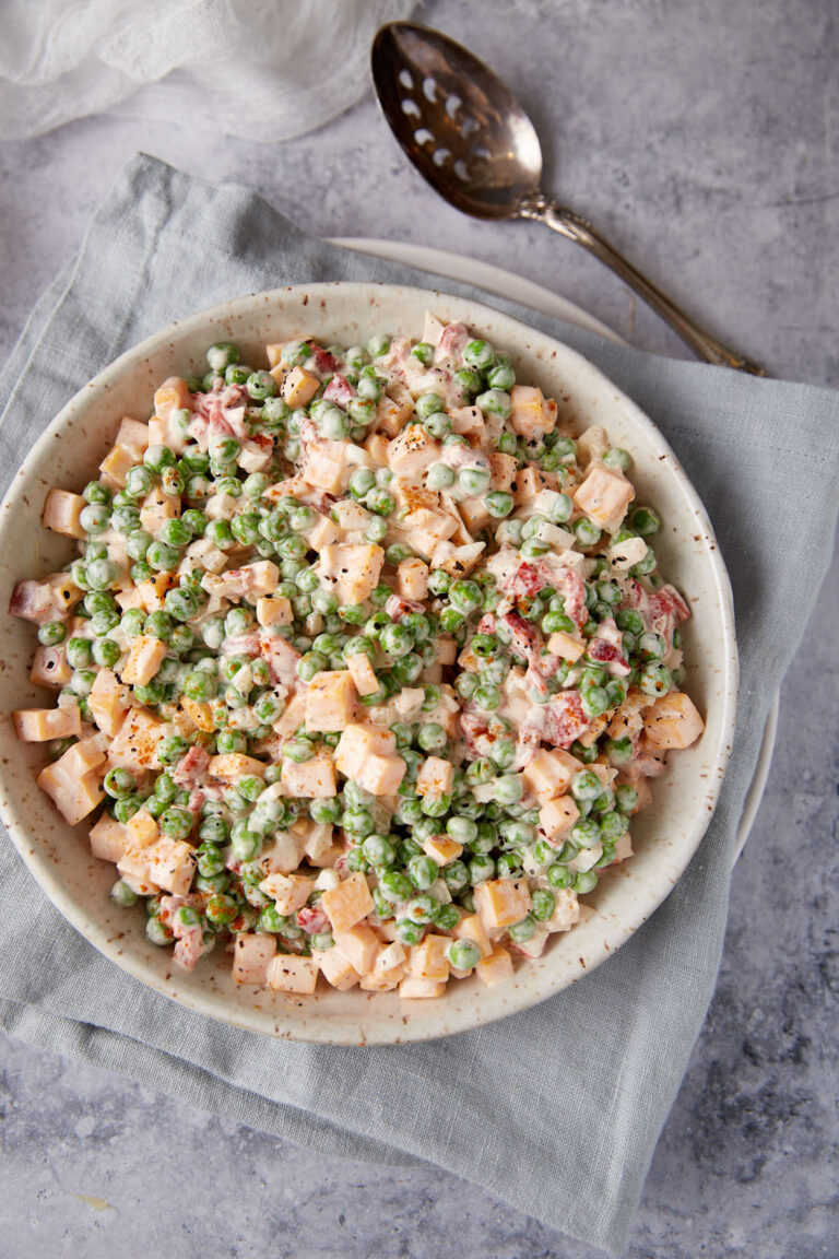 Creamy Pea Salad with Cheddar Cheese Butter & Baggage