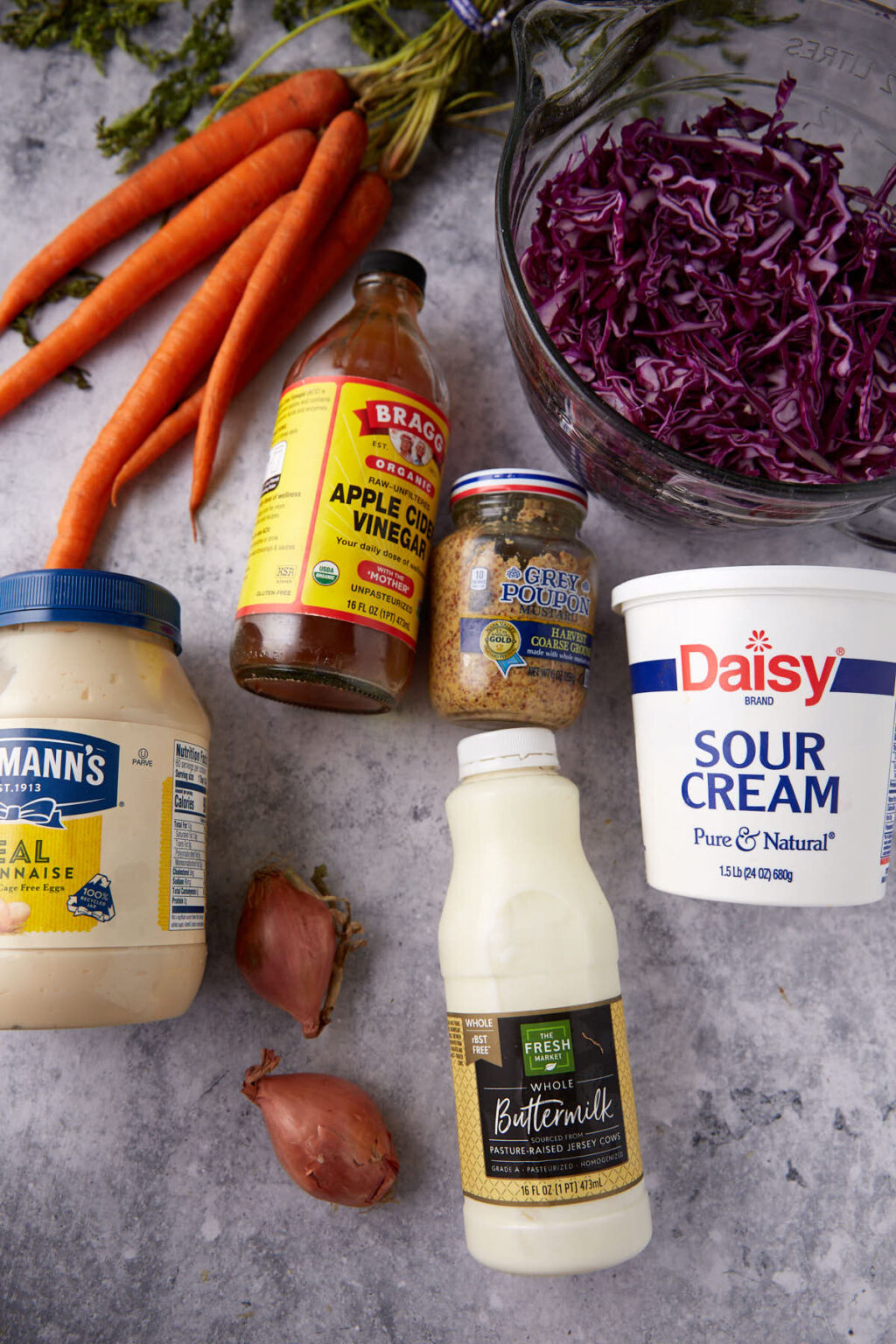 Creamy Red Cabbage Coleslaw with Buttermilk Butter & Baggage