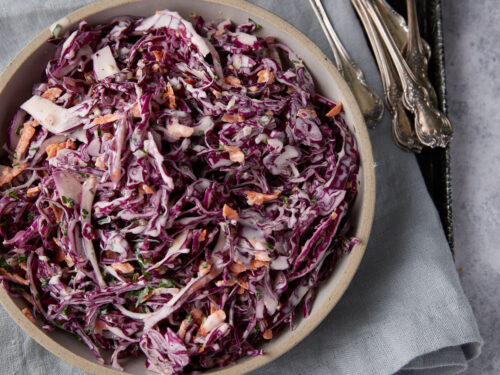 Creamy Red Cabbage Coleslaw with Buttermilk