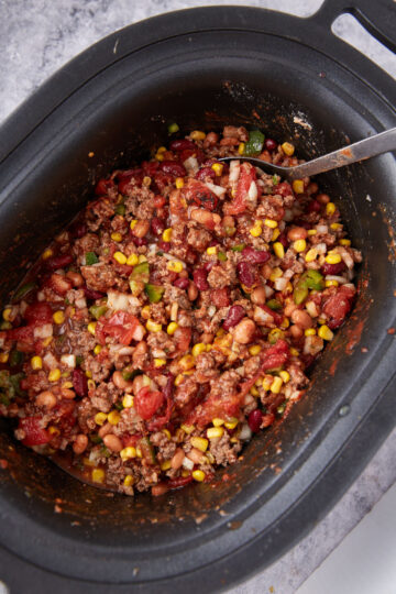 Easy Crock Pot Taco Soup with Ranch Dressing - Butter & Baggage