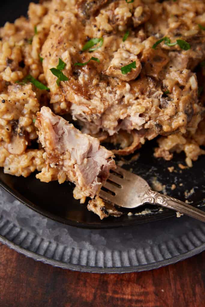 Crock Pot Pork Chops in Mushroom Soup - Butter & Baggage