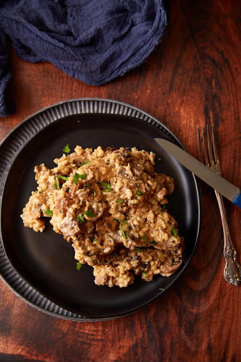 Crock Pot Pork Chops in Mushroom Soup - Butter & Baggage