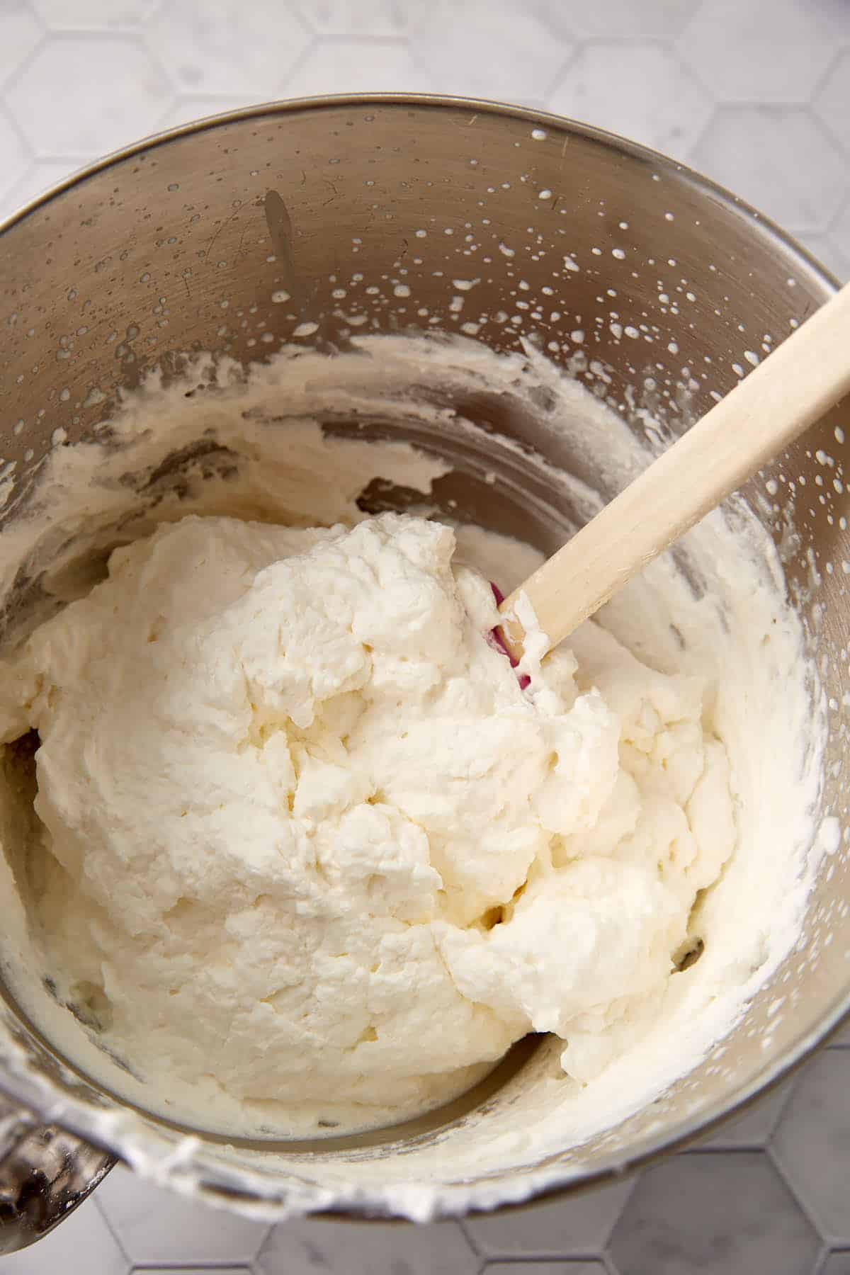 A bowl of stable whipped cream.