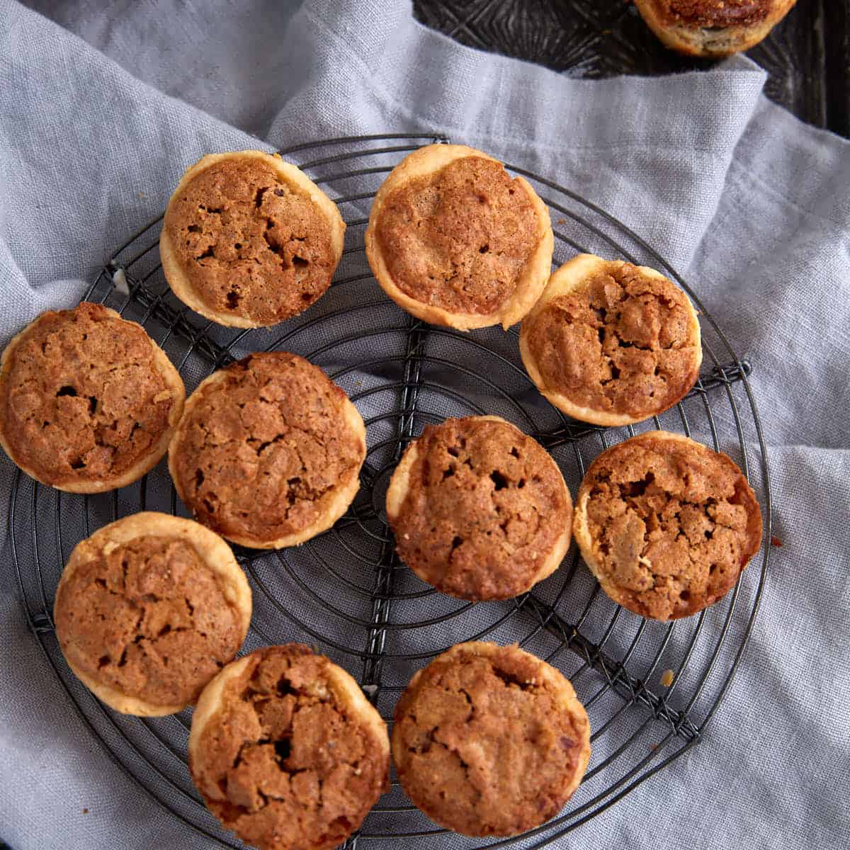 A platter of pecan tarts.