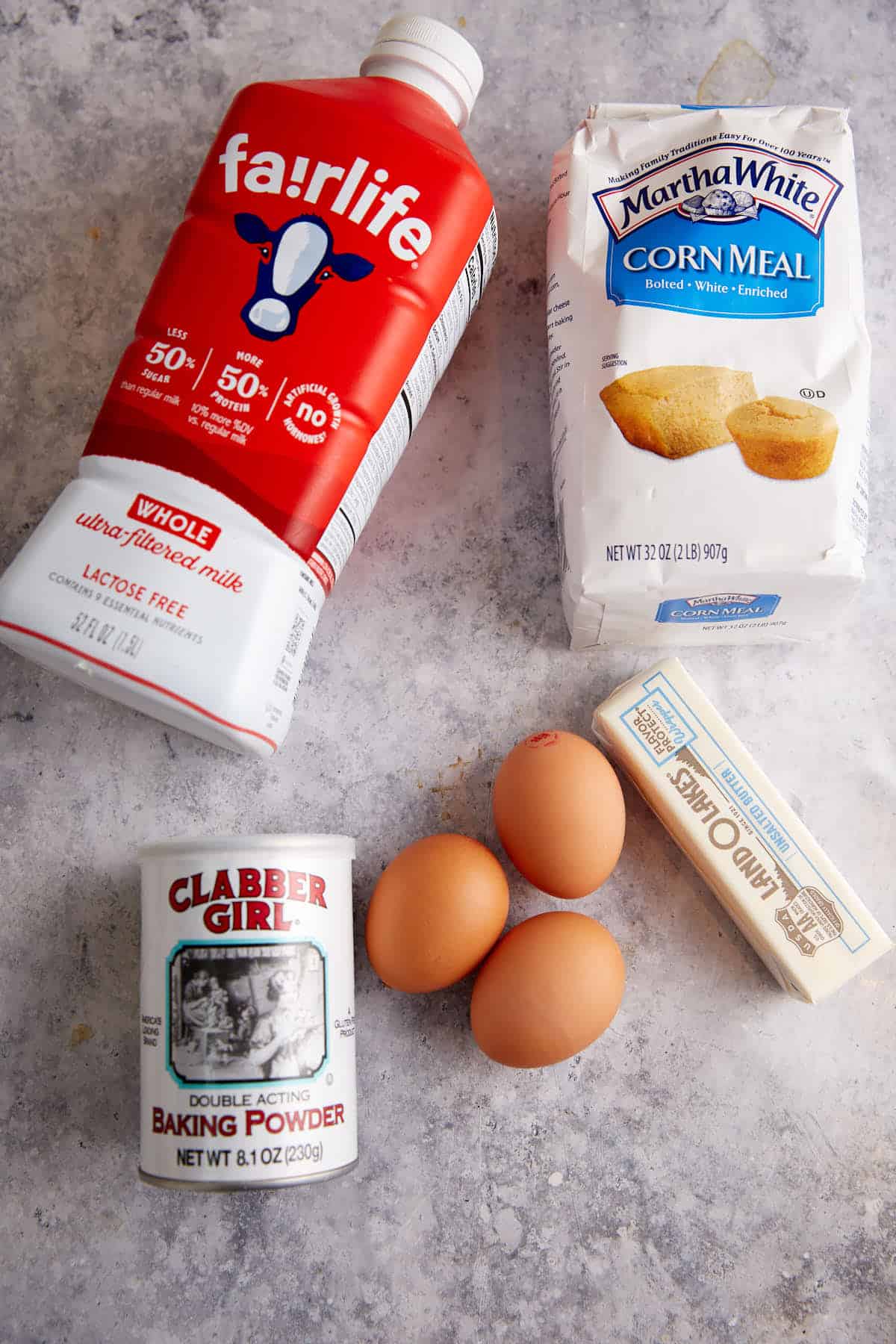 The ingredients for spoon bread.