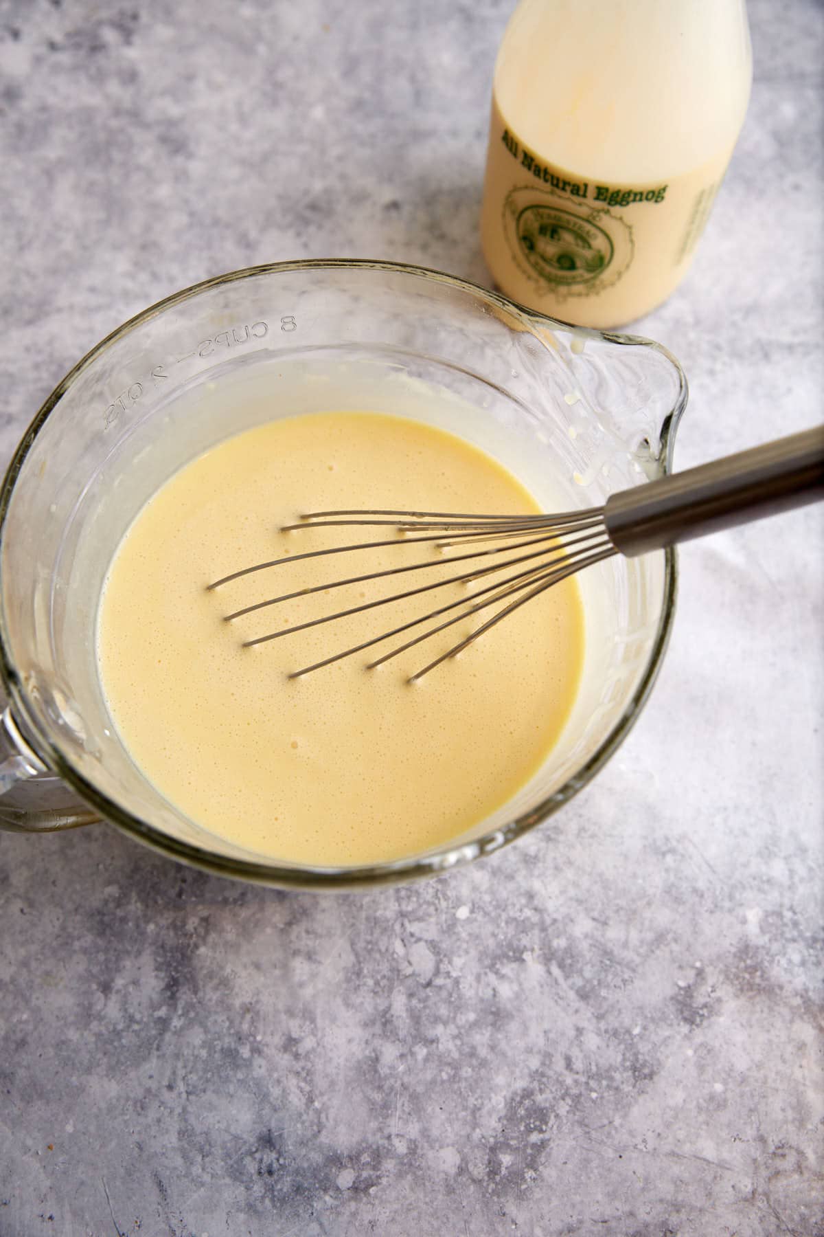 Eggnog added to the pie filling.