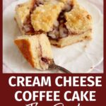 A serving of strawberry cream cheese coffee cake.