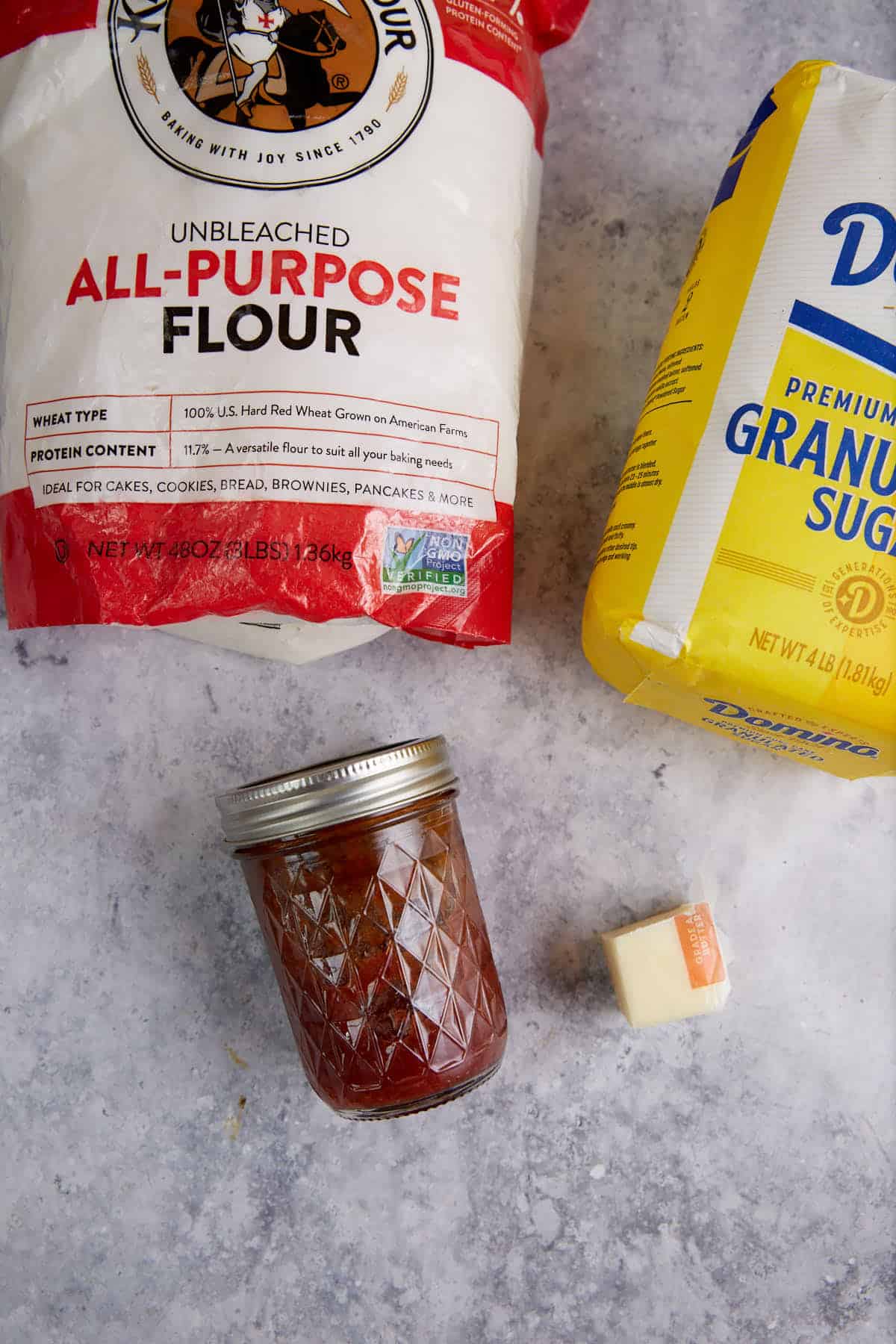 Ingredients for the crumble.