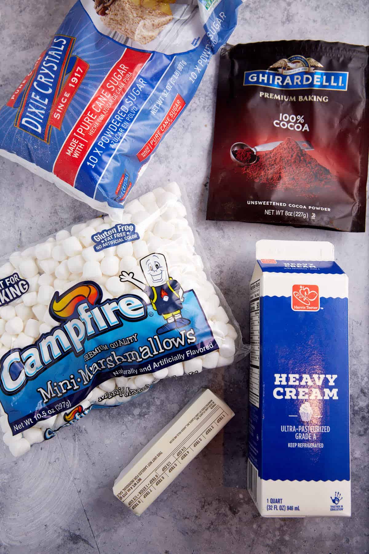 The ingredients for the frosting.