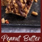 A single chex cereal bar covered with chocolate.