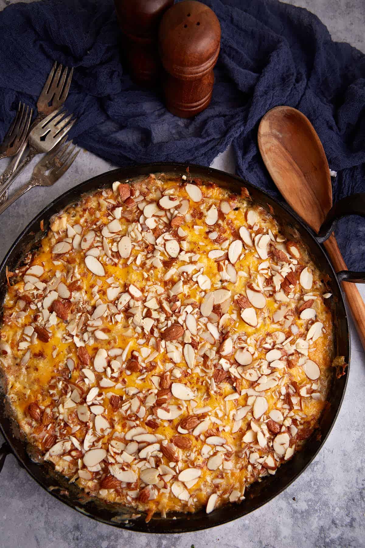A baked chicken and wild rice casserole.