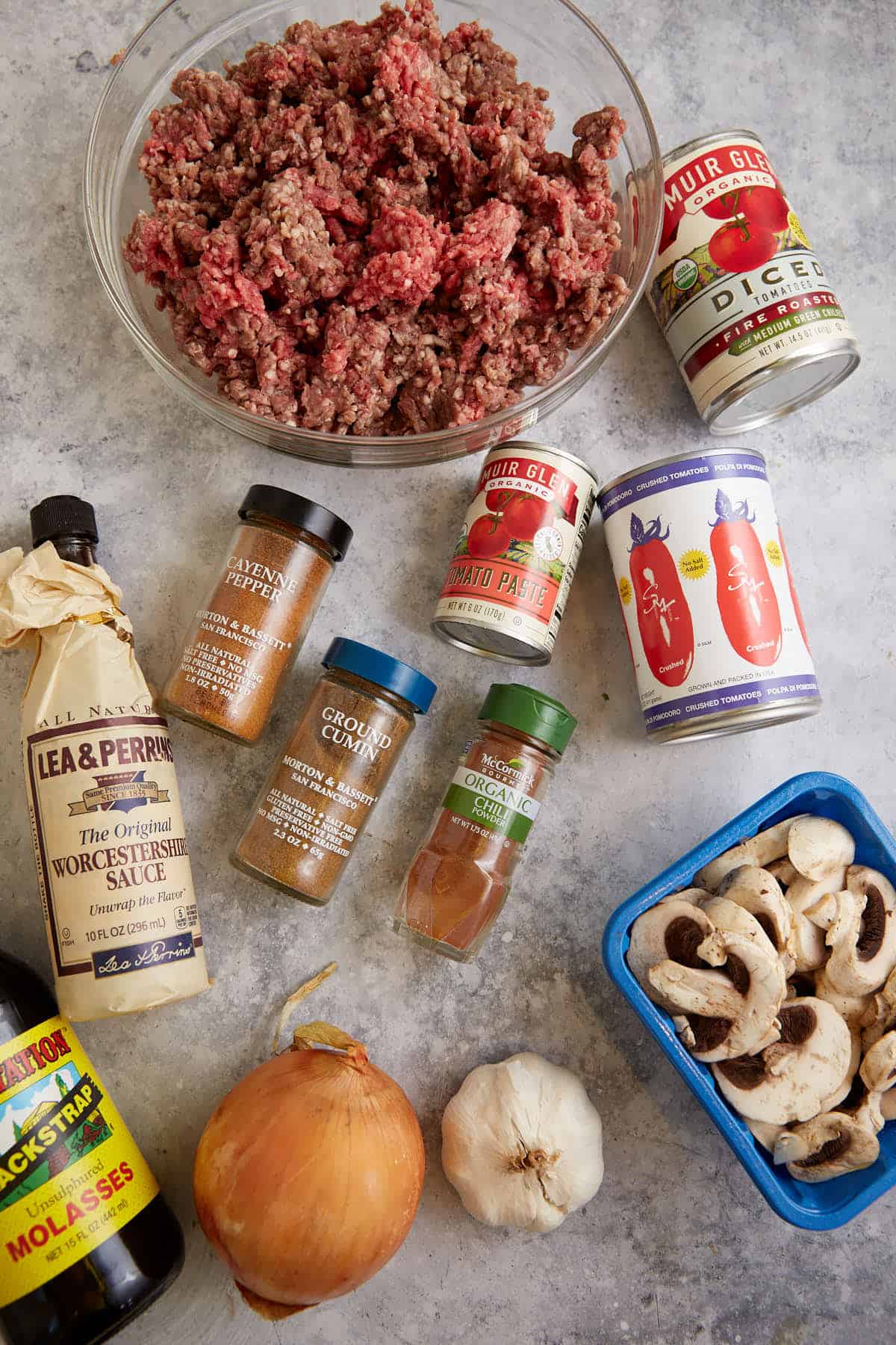 The ingredients for chili.