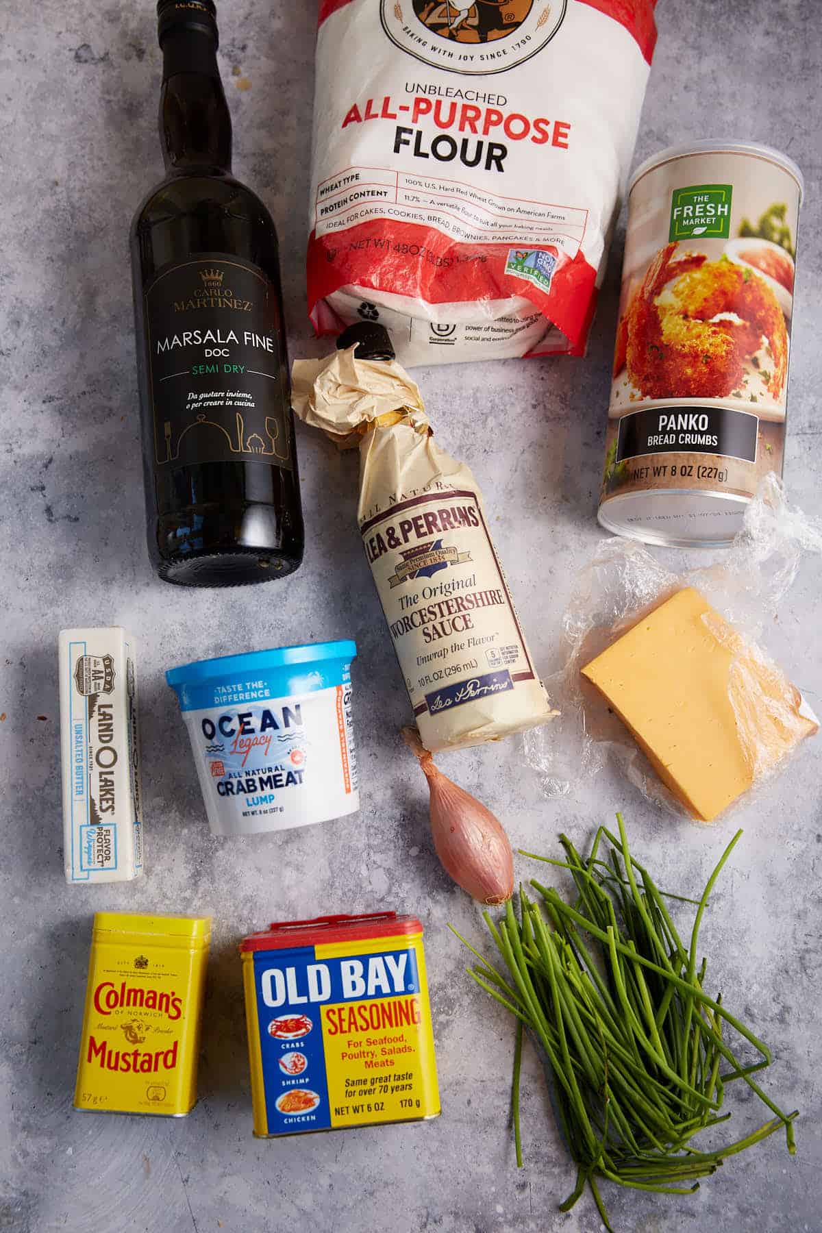 Crab dip ingredients.