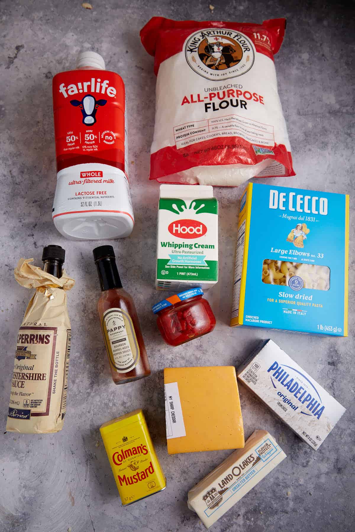 The ingredients for Southern style mac and cheese.