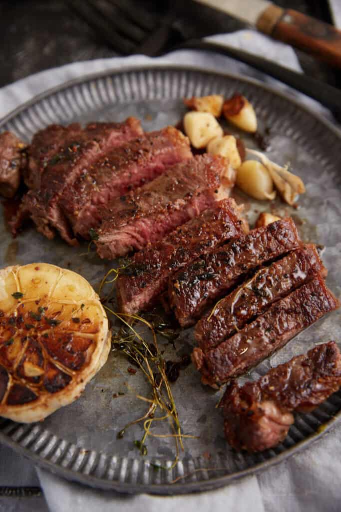 Pan Seared Buttery Garlic Ribeye Steak - Butter & Baggage