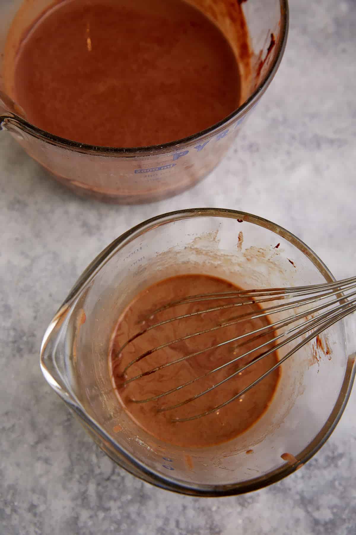 A bowl of chocolate and eggs.