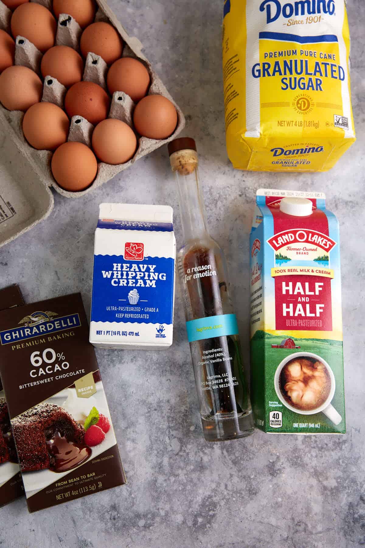 The ingredients for chocolate pudding.