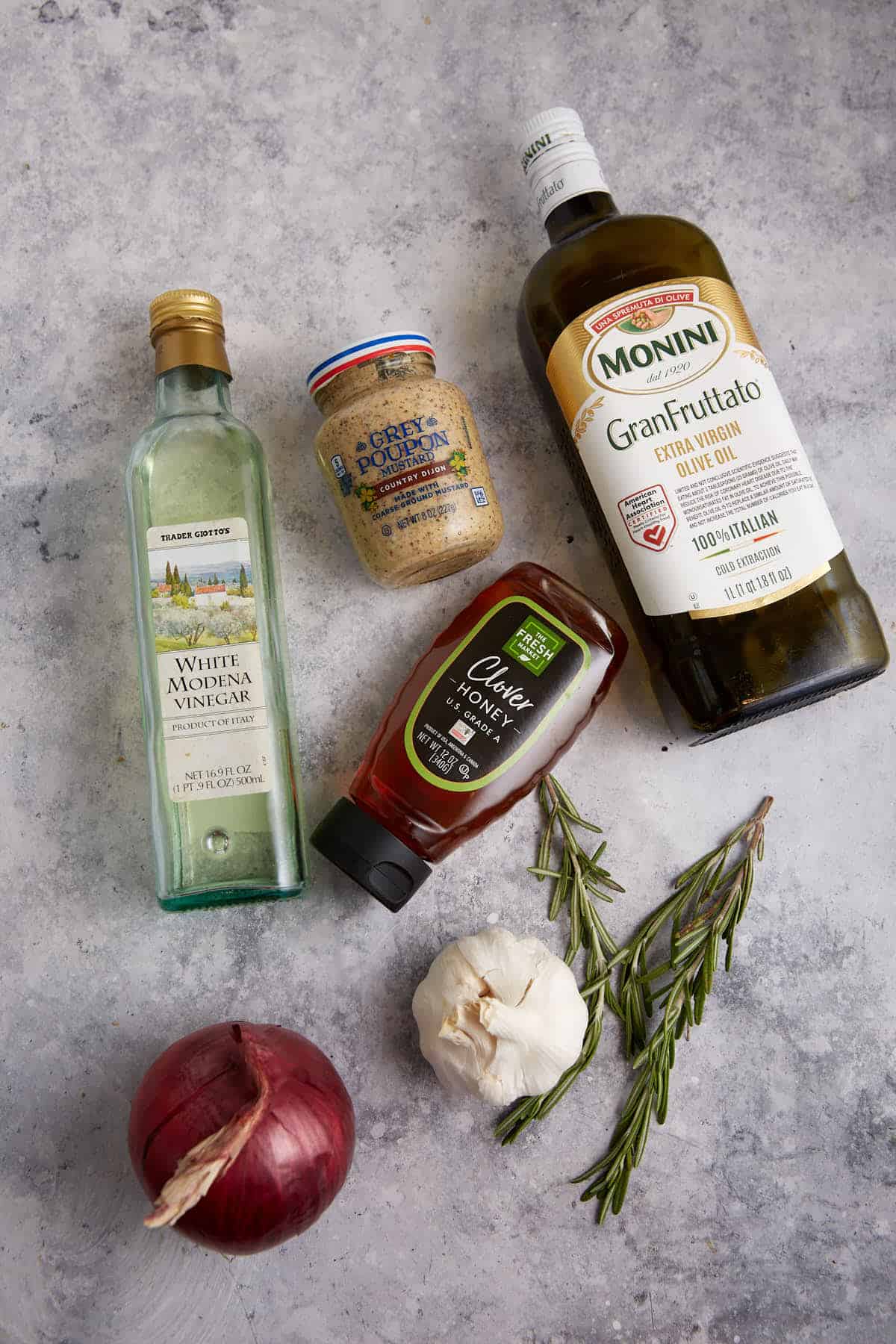 Ingredients for green bean and potato salad.