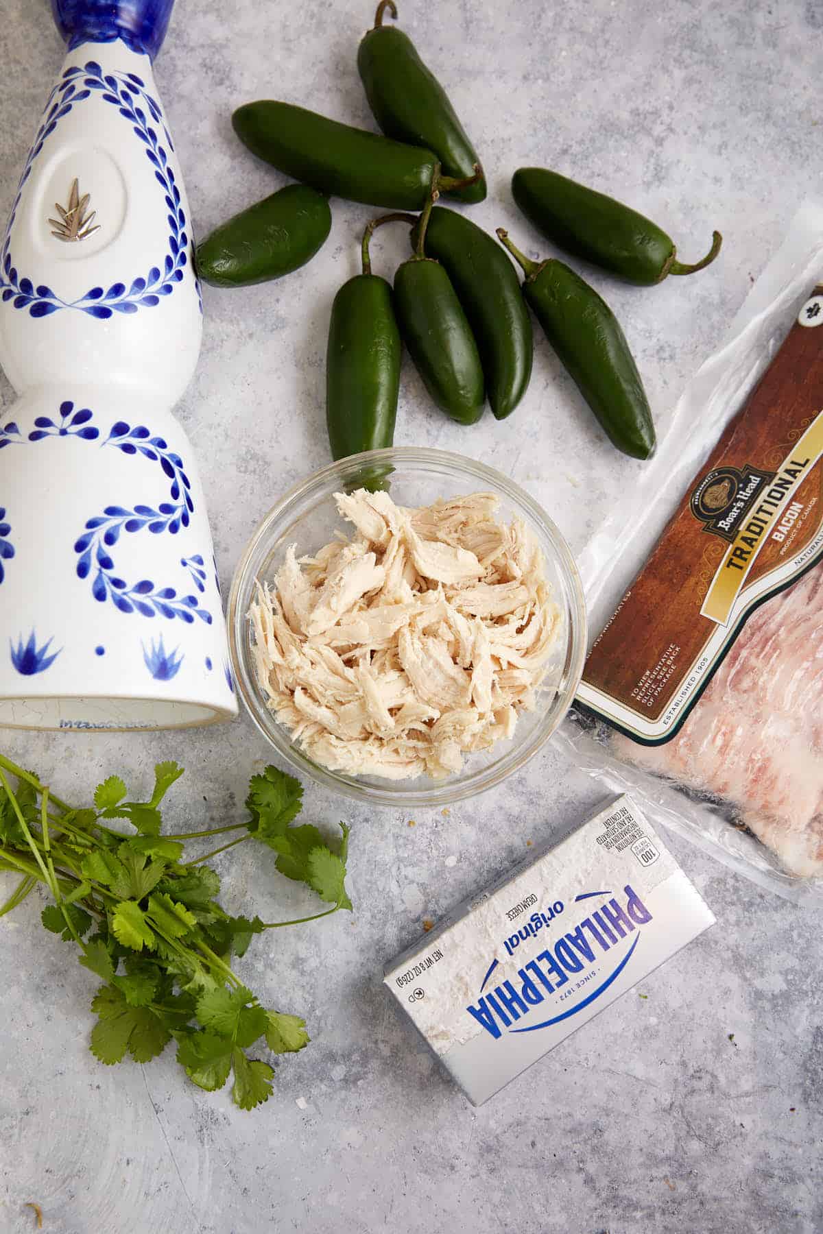 The ingredients for jalapeno poppers.