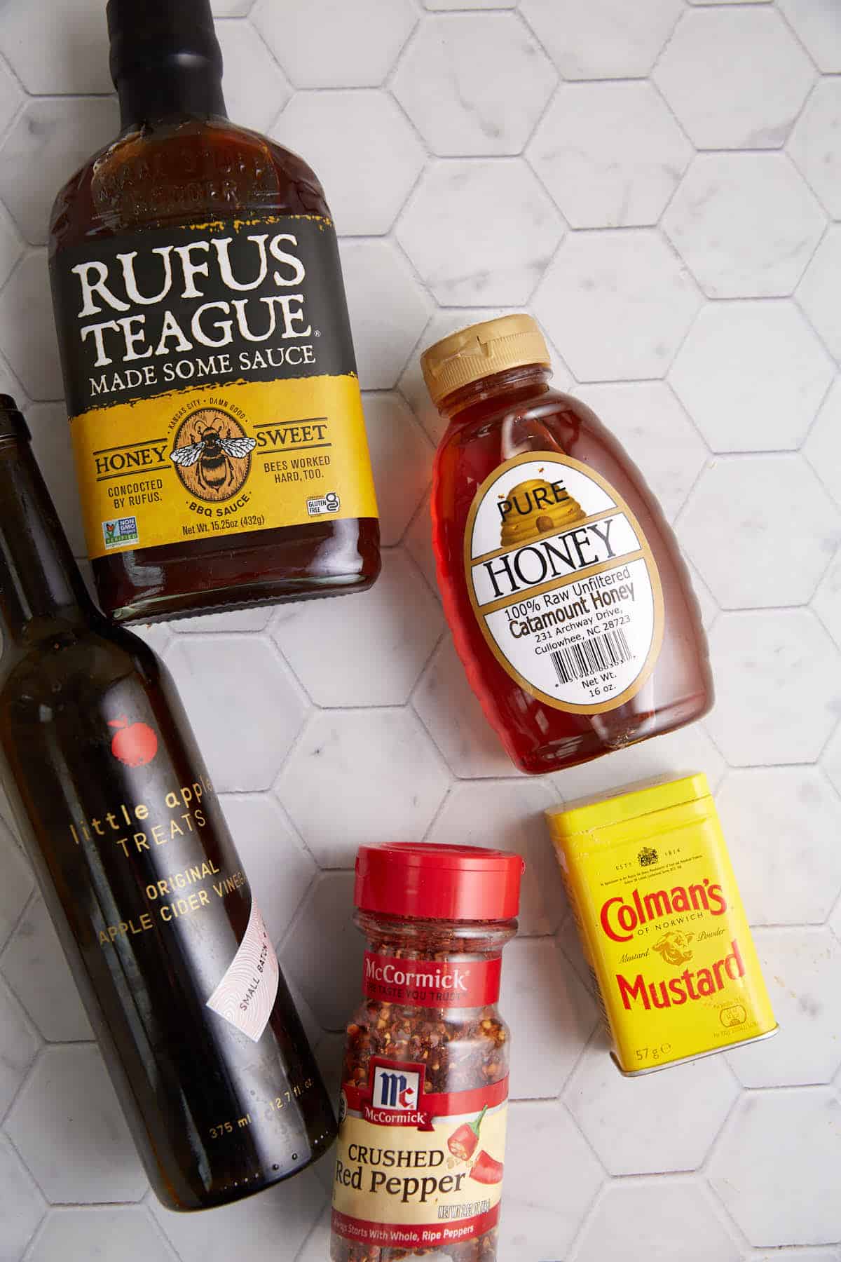 The ingredients for the bbq sauce.