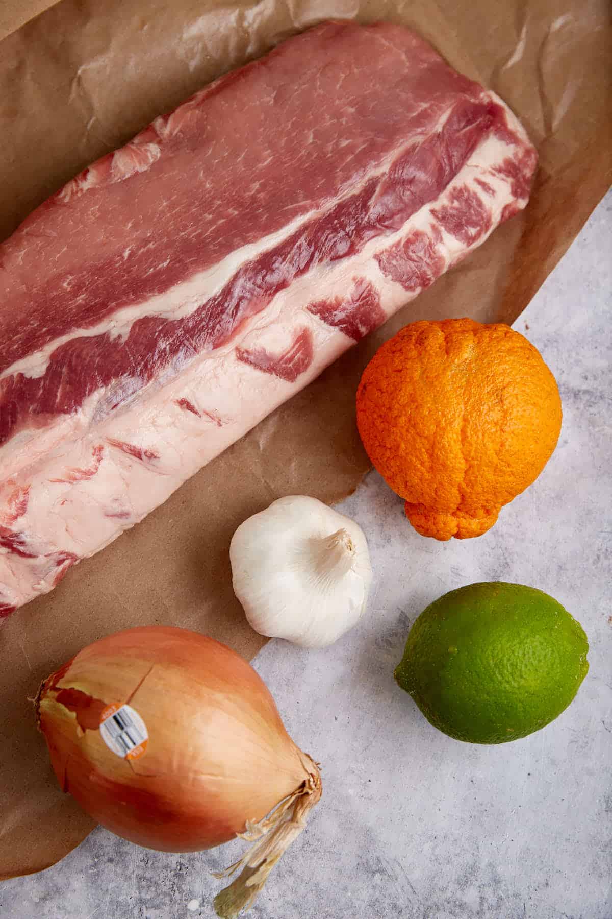 The ingredients for baked pork ribs.