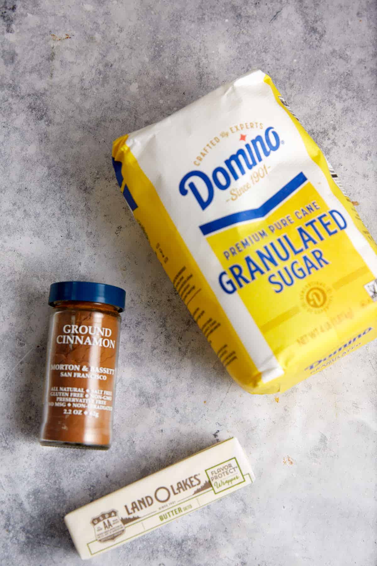 The ingredients for cinnamon butter