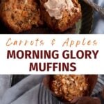 A morning glory muffin with cinnamon butter.