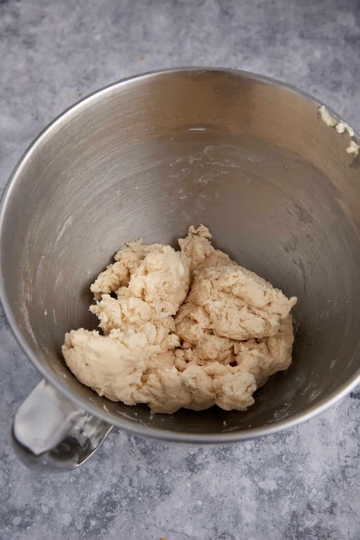 Yeast dough before it has been kneaded.
