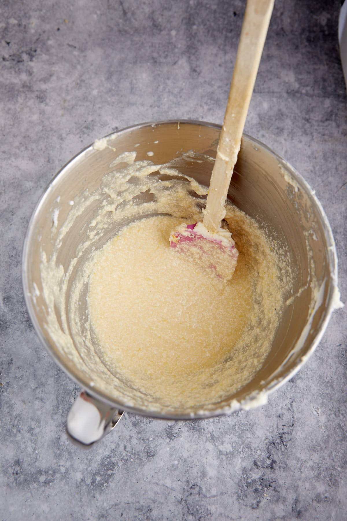 The muffin batter before flour has been added.