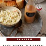 A platter of rolls with carolina sauce.