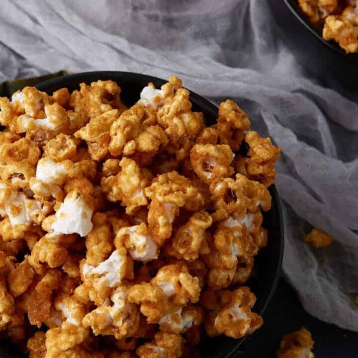 Caramel Corn in bowls.