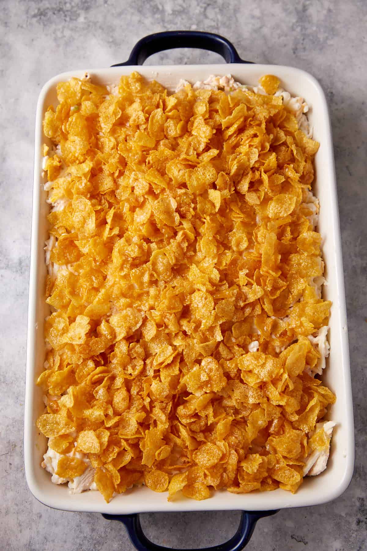 A baked chicken and hashbrown casserole.