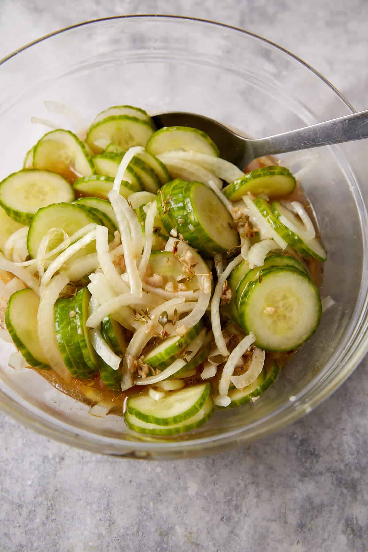 All the ingredients mixed together in a bowl.