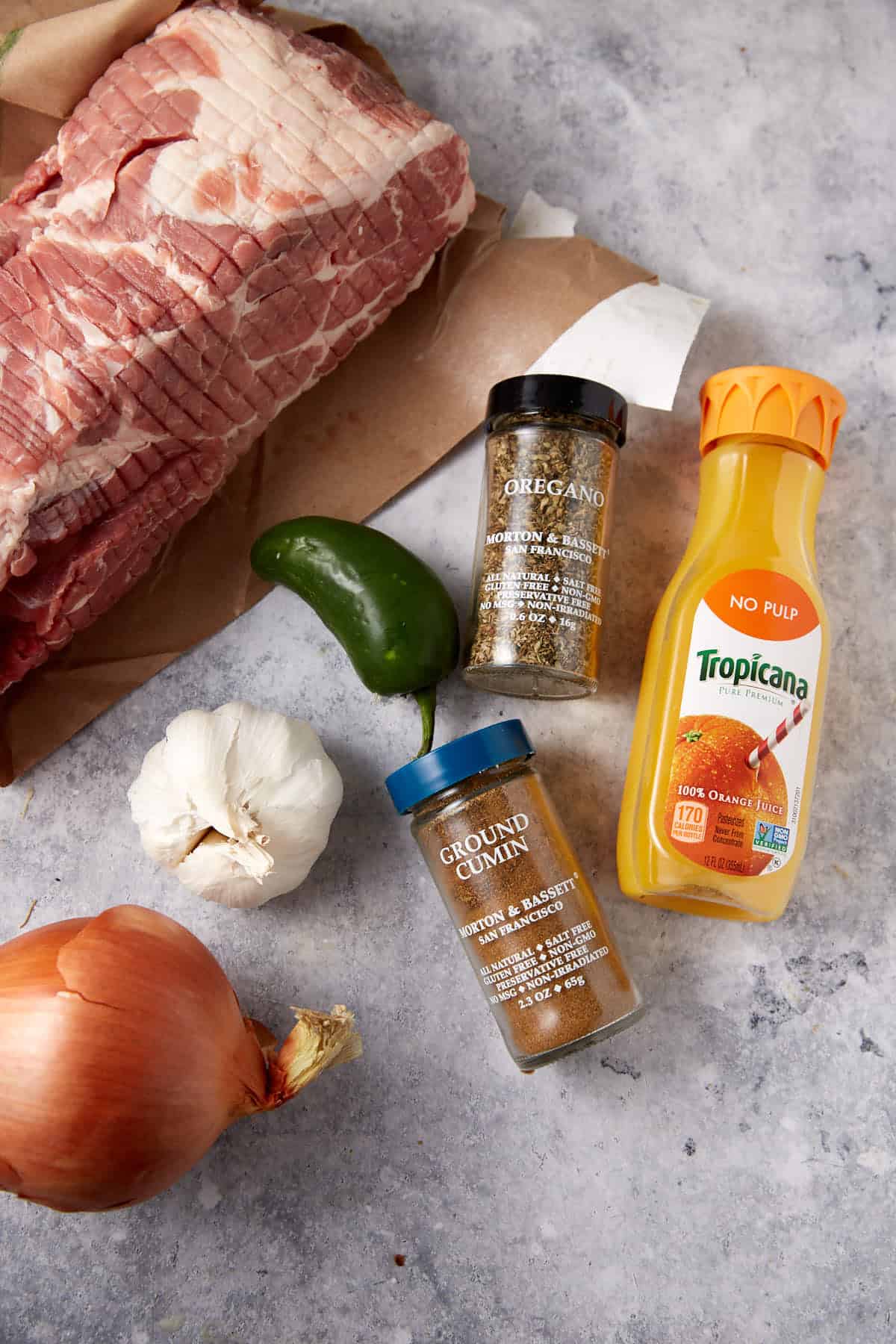 The ingredients for pulled pork.