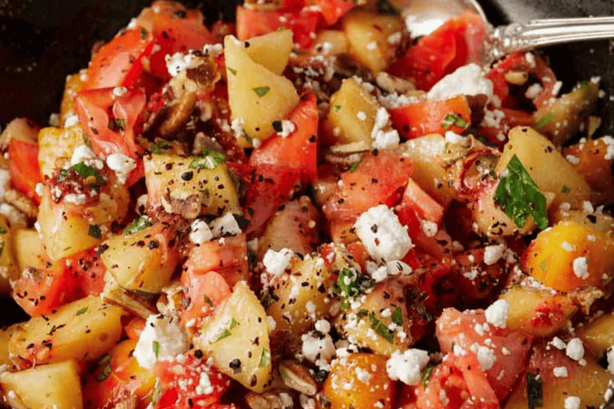 Tomato and peach salad.