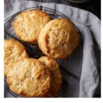Crème Fraîche Biscuits on a wire rack.