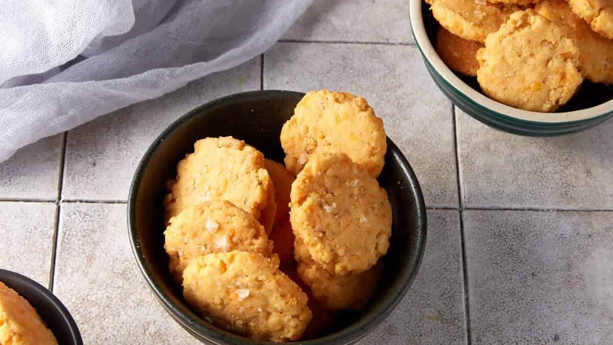 Savory cheese bites made with Rice Krispies baked until golden and crisp.
