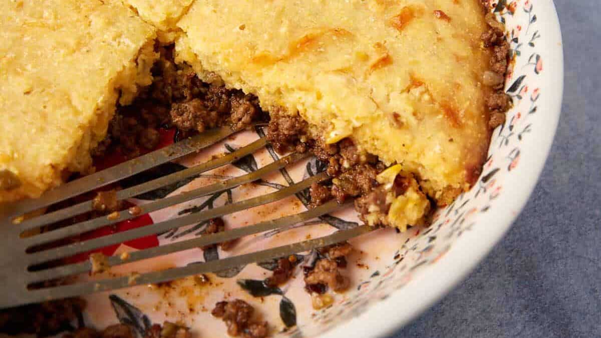 Homemade Cornbread Hamburger Pie