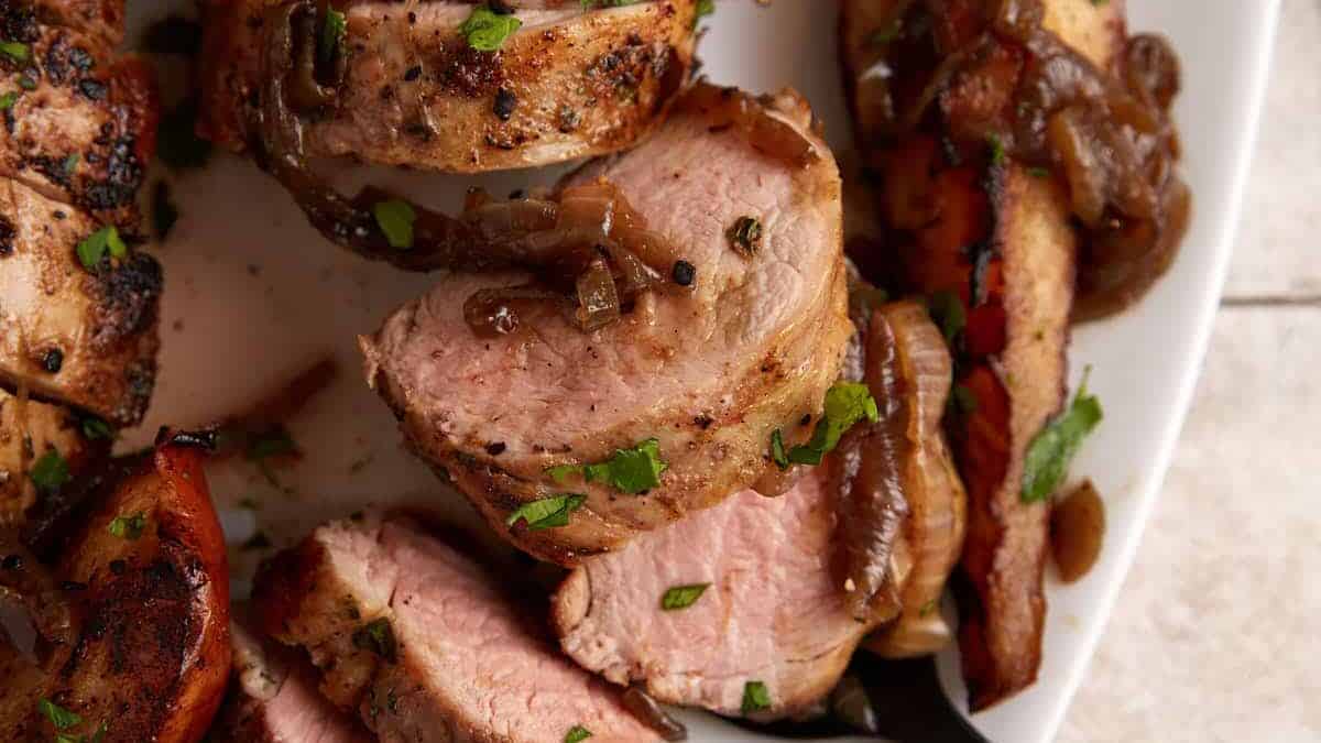 A serving of pork tenderloin.