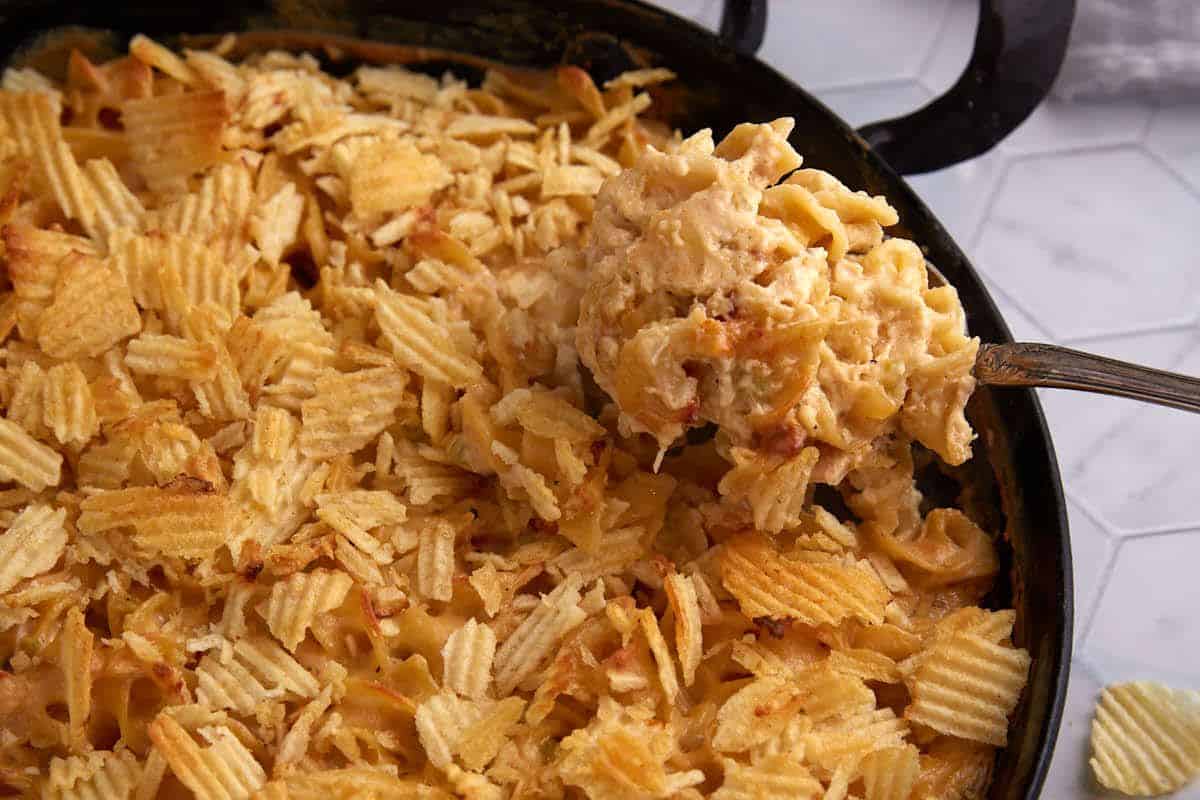 Cheesy Tuna Noodle Casserole (No Canned Soup)