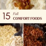 A collage of Fall comfort food recipes.
