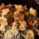 Chicken pot pie casserole in a bowl.