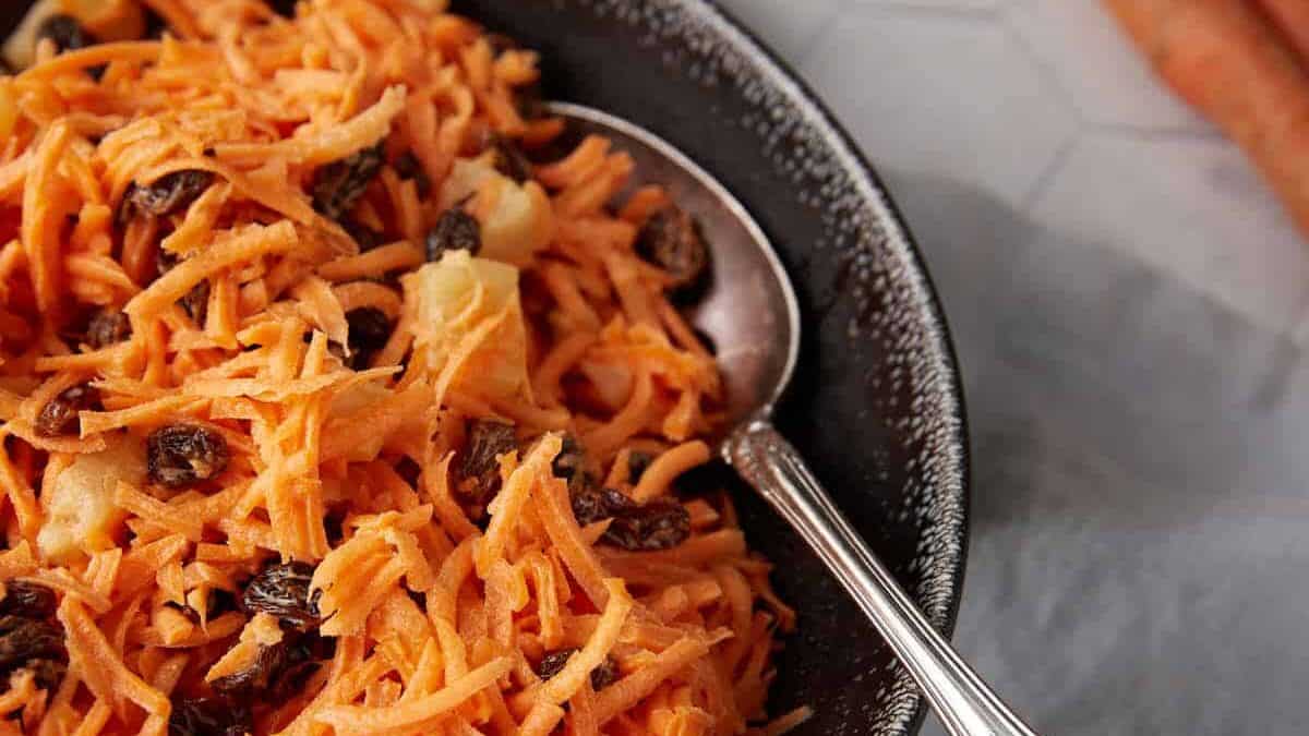 Fresh carrot salad with a light dressing.