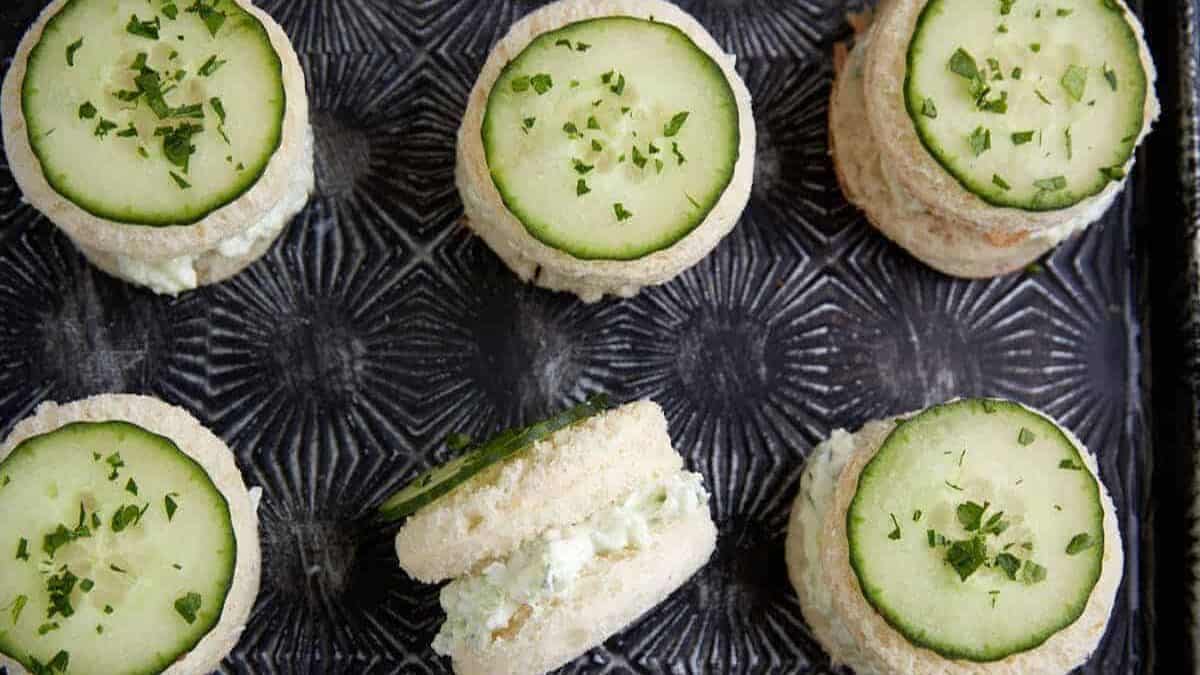 Kentucky Benedictine Sandwiches With Cream Cheese and Cucumbers