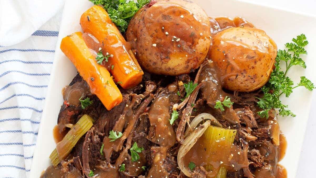 pot roast on a platter